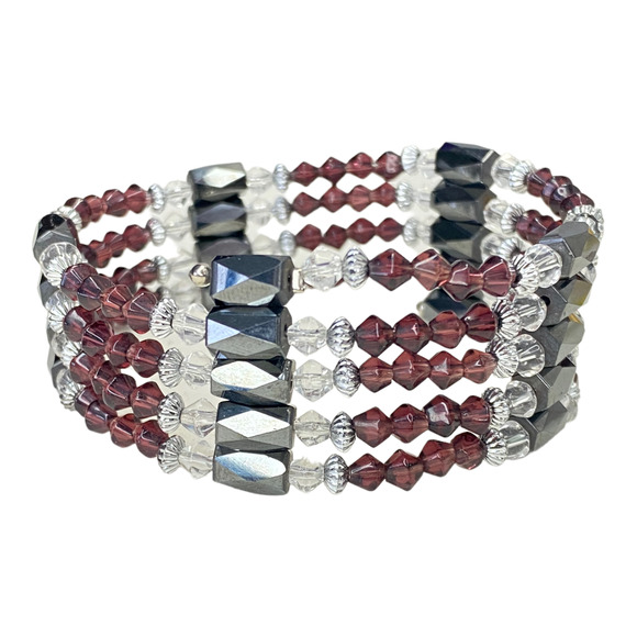 Hematite Magnetic Therapy Wrap Bracelet - Picture 5 of 6